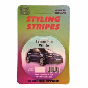 Auto Styling Stripes 12mm Solid Pin Stripe White